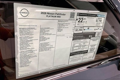 2026 Nissan Pathfinder Platinum 4WD - Cargo Package