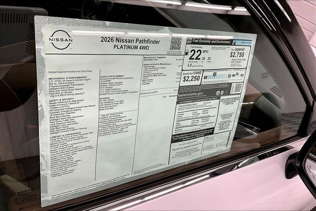 2026 Nissan Pathfinder Platinum 4WD - Cargo Package