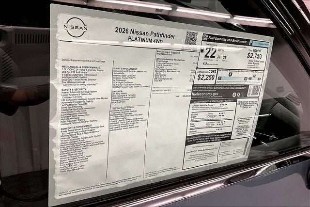 2026 Nissan Pathfinder Platinum 4WD - Accent and Cargo Packages