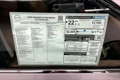2025 Nissan Pathfinder Platinum 4WD - Black Appearance, Lighting, Cargo Pkgs