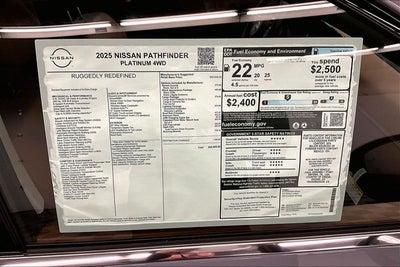 2025 Nissan Pathfinder Platinum 4WD - Black Appearance, Lighting, Cargo Pkgs