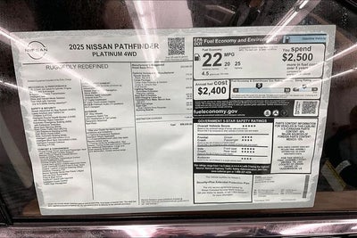 2025 Nissan Pathfinder Platinum 4WD - Lighting and Cargo Packages