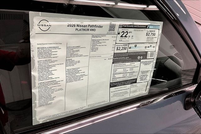 2026 Nissan Pathfinder Platinum 4WD
