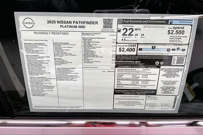 2025 Nissan Pathfinder Platinum 4WD - Black Appearance, Lighting, Cargo Pkgs