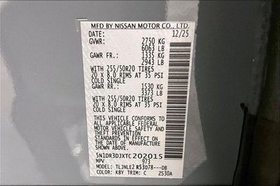 2026 Nissan Pathfinder Platinum 4WD - Cargo Package