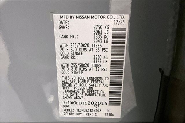 2026 Nissan Pathfinder Platinum 4WD - Cargo Package