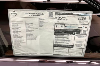 2026 Nissan Pathfinder Platinum 4WD - Cargo Package