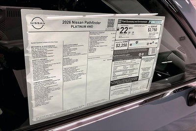 2026 Nissan Pathfinder Platinum 4WD - Captain Chairs and Cargo Packages