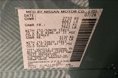2026 Nissan Pathfinder Platinum 4WD - Captain Chairs, Accent, Lighting, Cargo Pkgs