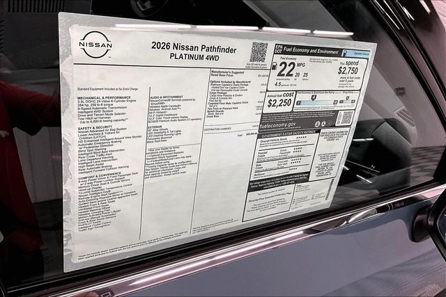 2026 Nissan Pathfinder Platinum 4WD - Captain Chairs and Cargo Packages