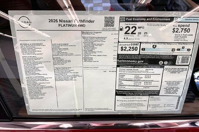 2026 Nissan Pathfinder Platinum 4WD - Captain Chairs, Accent, Cargo, Lighting Pkgs