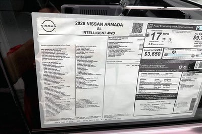 2026 Nissan Armada SL 4WD - Captain's Chair Seat Package