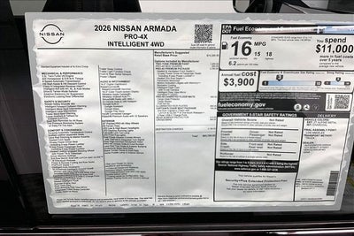 2026 Nissan Armada PRO-4X 4WD - Premium Pkg with Captain Chairs