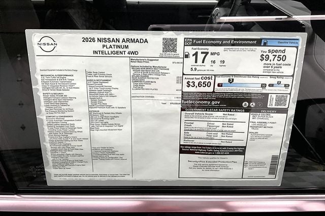 2026 Nissan Armada Platinum 4WD