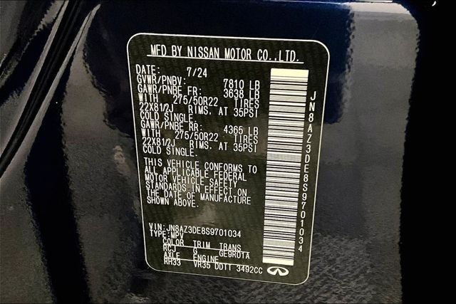 2025 INFINITI QX80 SENSORY