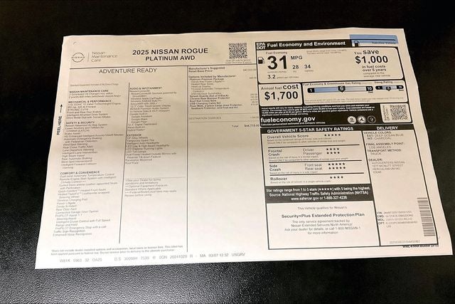 2025 Nissan Rogue Platinum AWD - Premium Package