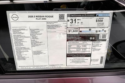 2026 Nissan Rogue Platinum AWD