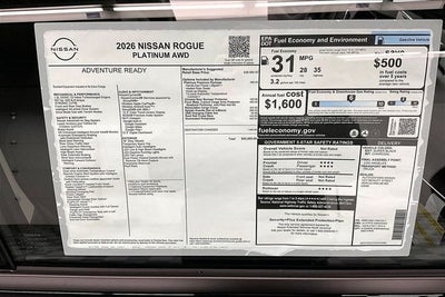 2026 Nissan Rogue Platinum AWD - Premium Package