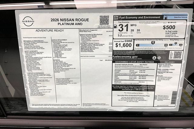 2026 Nissan Rogue Platinum AWD - Premium Package