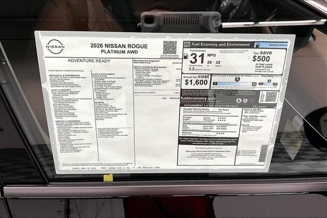 2026 Nissan Rogue Platinum AWD - Premium Package