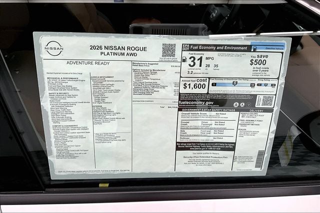 2026 Nissan Rogue Platinum AWD - Premium Package