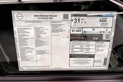 2026 Nissan Rogue Platinum AWD - Premium Package