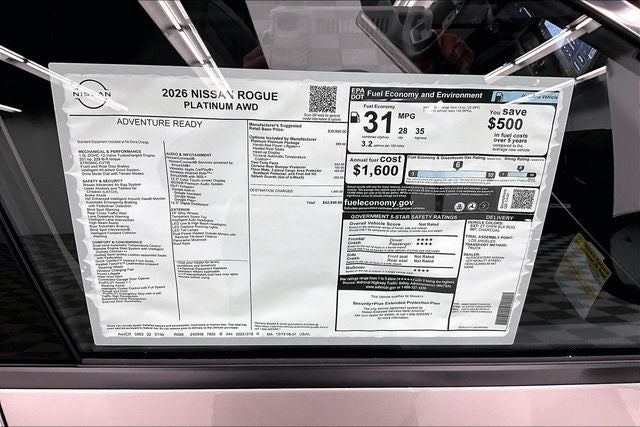 2026 Nissan Rogue Platinum AWD - Premium Package