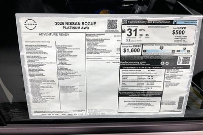 2026 Nissan Rogue Platinum AWD - Premium Package