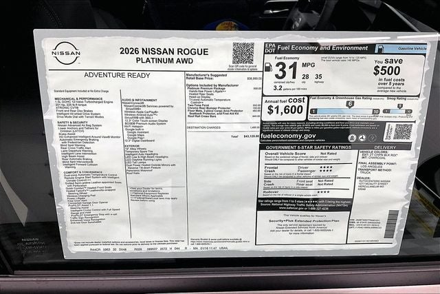 2026 Nissan Rogue Platinum AWD - Premium Package