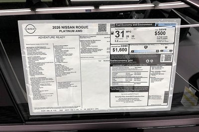 2026 Nissan Rogue Platinum AWD - Premium Package