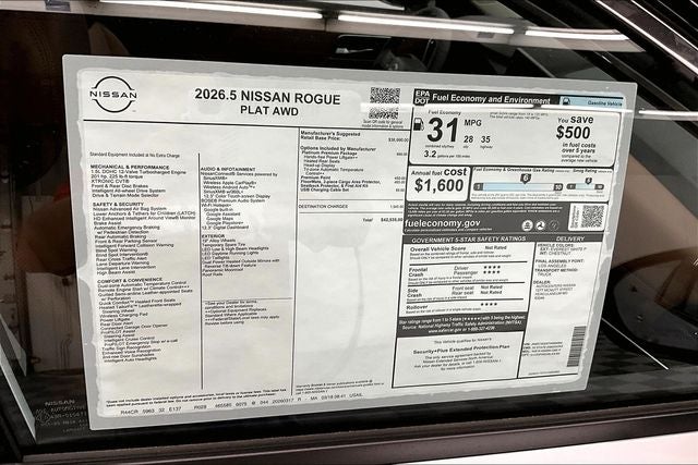 2026 Nissan Rogue Platinum AWD - Premium Package