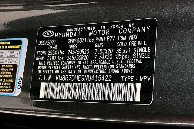 2022 Hyundai Palisade Calligraphy AWD-Dual Moonroof-Adaptive Cruise-Htd/Cooled Leath